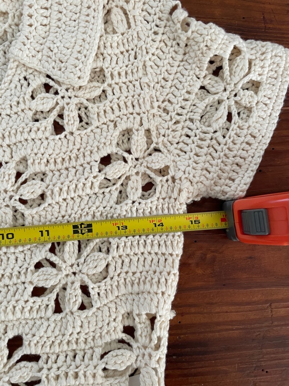 Mable Crochet Set—Top and Skirt. Floral. Cream. Small. - Picture 5 of 14
